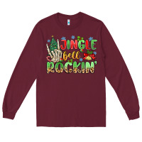Burgundy jingle bell rockin' Long Sleeve Tee - MaliasSmallBusiness