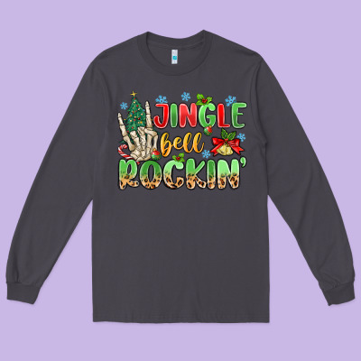 Jingle Bell Rockin' Long Sleeve Tee Designed By Maliassmallbusiness