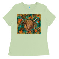 Matcha Western Fall Cow Ladies Tee - RanaPortraitStore