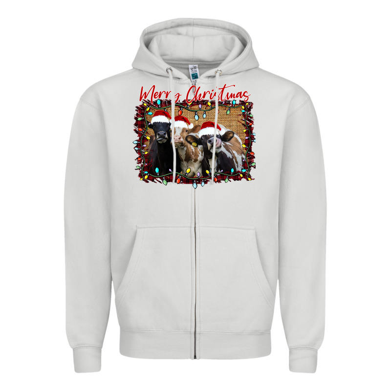 Merry Christmas Cows Zipper Hoodie by Bettercallsaul | Teevron