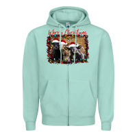 Seafoam Merry Christmas Cows Zipper Hoodie - Bettercallsaul