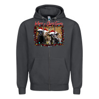 Smoke Merry Christmas Cows Zipper Hoodie - Bettercallsaul