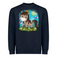 Navy little cute horse Heavyweight Sweatshirt - NancyCooperArtShop