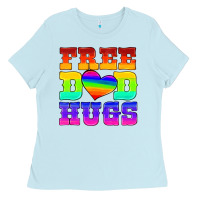 Baby Blue lgbtq free dad hugs Ladies Tee - HRA Design Shop