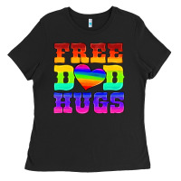 Black lgbtq free dad hugs Ladies Tee - HRA Design Shop