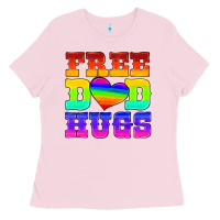 Bubblegum Pink lgbtq free dad hugs Ladies Tee - HRA Design Shop