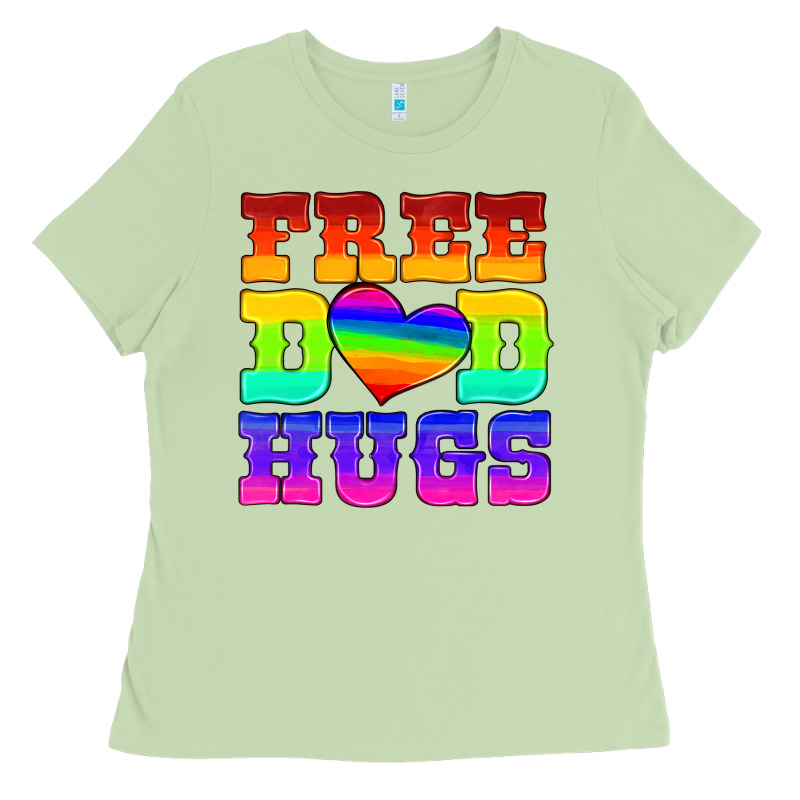 Lgbtq Free Dad Hugs Ladies Tee by HRA Design Shop | Teevron