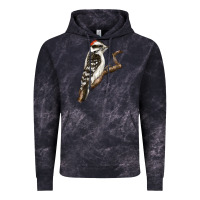 Cloud Black Downy Woodpecker Vintage Hoodie - LillyAllenDesigns