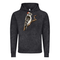 Vintage Black Downy Woodpecker Vintage Hoodie - LillyAllenDesigns