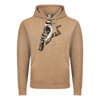 Vintage Coffee Downy Woodpecker Vintage Hoodie - LillyAllenDesigns