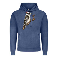 Vintage Denim Downy Woodpecker Vintage Hoodie - LillyAllenDesigns