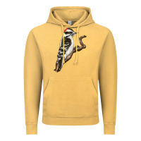 Vintage Mustard Downy Woodpecker Vintage Hoodie - LillyAllenDesigns