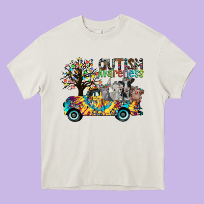 Autism Avareness3 Heavy Core Tee Designed By Cowhidedigitalart