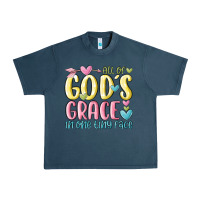 Midnight Navy all of god's grace in one tiny face Urban Heavy Tee - MaliasSmallBusiness