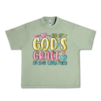 Oil Green all of god's grace in one tiny face Urban Heavy Tee - MaliasSmallBusiness