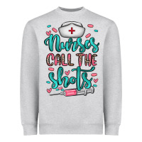 Heather Grey nurses call the shots Heavyweight Sweatshirt - NancyCooperArtShop