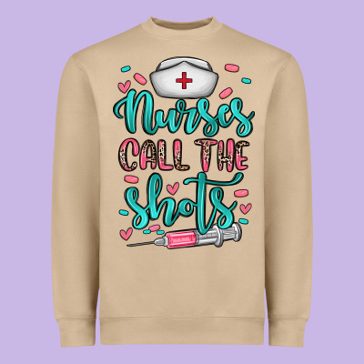 Nurses Call The Shots Heavyweight Sweatshirt Designed By Nancycooperartshop