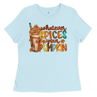 Baby Blue whatever spices your pumpkin Ladies Tee - RacoonDesign