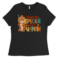 Black whatever spices your pumpkin Ladies Tee - RacoonDesign