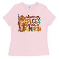 Bubblegum Pink whatever spices your pumpkin Ladies Tee - RacoonDesign