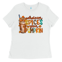 White whatever spices your pumpkin Ladies Tee - RacoonDesign