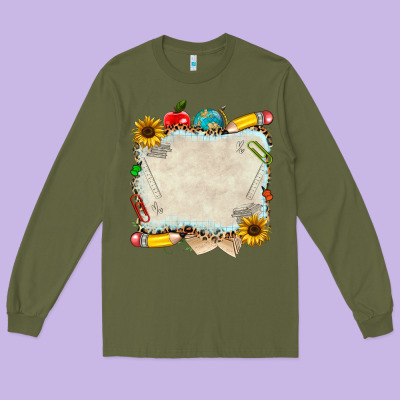 School Your Text Here Long Sleeve Tee Designed By Nancycooperartshop