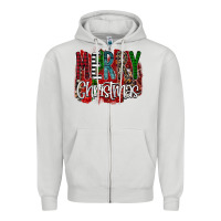 Dove Grey Merry Christmas Buffalo Plaid Leopard Zipper Hoodie - Bettercallsaul