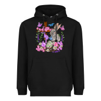 Black Easter eggs and Bunny with Cross Easter Day Heavyweight Hoodie - HowdyJamesFarm
