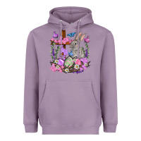 Lavender Easter eggs and Bunny with Cross Easter Day Heavyweight Hoodie - HowdyJamesFarm