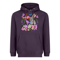 Plum Easter eggs and Bunny with Cross Easter Day Heavyweight Hoodie - HowdyJamesFarm