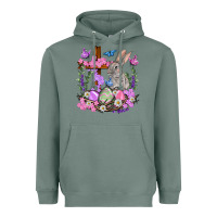 Sage Easter eggs and Bunny with Cross Easter Day Heavyweight Hoodie - HowdyJamesFarm