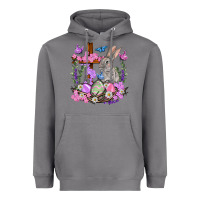 Easter Eggs And Bunny With Cross Easter Day Heavyweight Hoodie | Teevron
