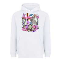 White Easter eggs and Bunny with Cross Easter Day Heavyweight Hoodie - HowdyJamesFarm