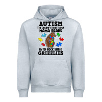 Heather Grey Autism grizzlies Urban Hoodie - FaDigitalArtStudio