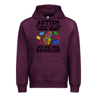Mauve Wine Autism grizzlies Urban Hoodie - FaDigitalArtStudio