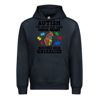 Navy Autism grizzlies Urban Hoodie - FaDigitalArtStudio