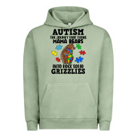 Pigment Oil Green Autism grizzlies Urban Hoodie - FaDigitalArtStudio