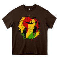 Chocolate Brown juneteenth fist Heavy Core Tee - HRA Design Shop