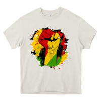 Cream juneteenth fist Heavy Core Tee - HRA Design Shop