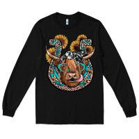 Black highland cow horseshoe Long Sleeve Tee - JahusDesignShop