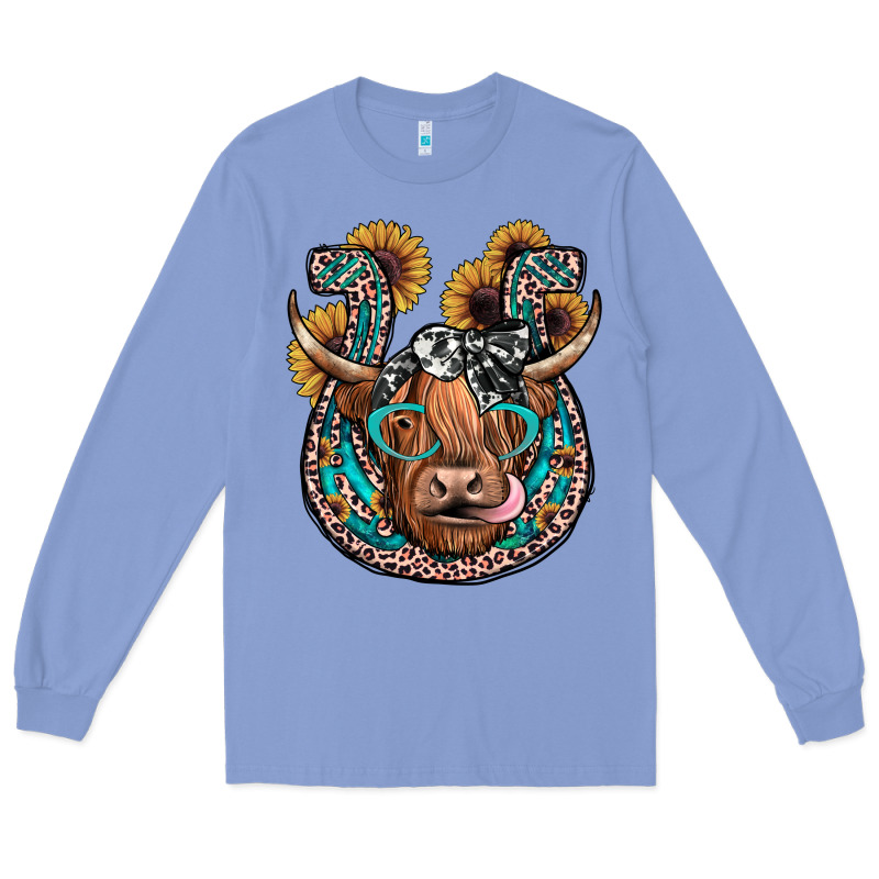 Highland Cow Horseshoe Long Sleeve Tee by JahusDesignShop | Teevron