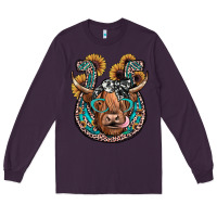 Plum highland cow horseshoe Long Sleeve Tee - JahusDesignShop