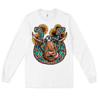 White highland cow horseshoe Long Sleeve Tee - JahusDesignShop