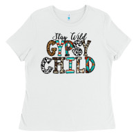 White stay wild gypsy child Ladies Tee - CowhideDigitalArt