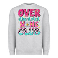 Heather Grey over stimulated moms club Heavyweight Sweatshirt - NancyCooperArtShop