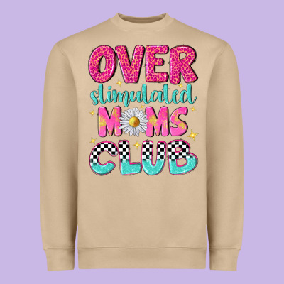 Over Stimulated Moms Club Heavyweight Sweatshirt Designed By Nancycooperartshop
