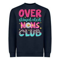Navy over stimulated moms club Heavyweight Sweatshirt - NancyCooperArtShop