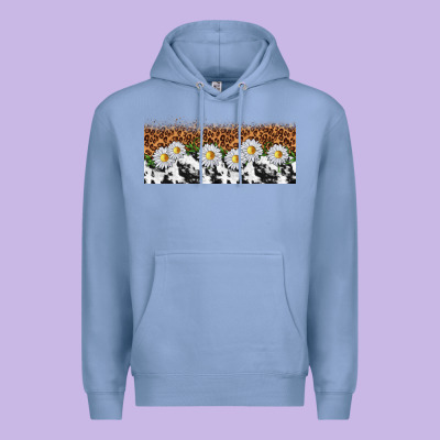Cowhide Leopard Daisies Premium Hoodie Designed By Tumblerdesignbyshophia