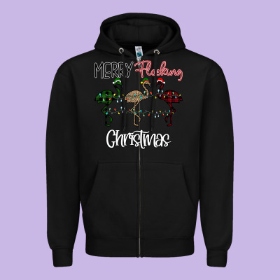 Merry Flocking Christmas Zipper Hoodie Designed By Bettercallsaul