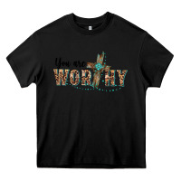 Black you are worthy cross Heavy Core Tee - BarkalooDesign